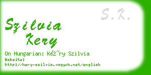 szilvia kery business card